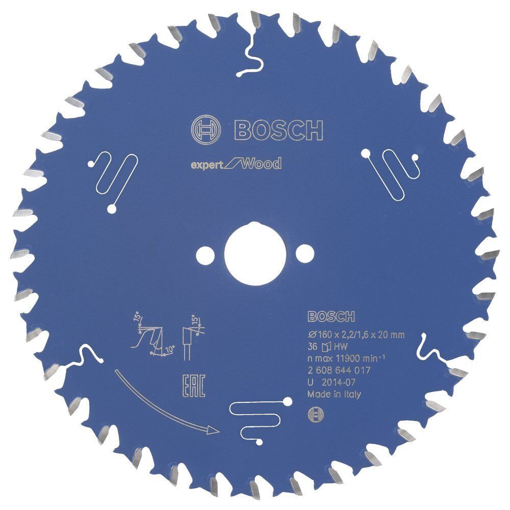 Bosch Ahşap Daire Kesme Bıçağı 160*20 mm 36 Diş Expert 2608644017