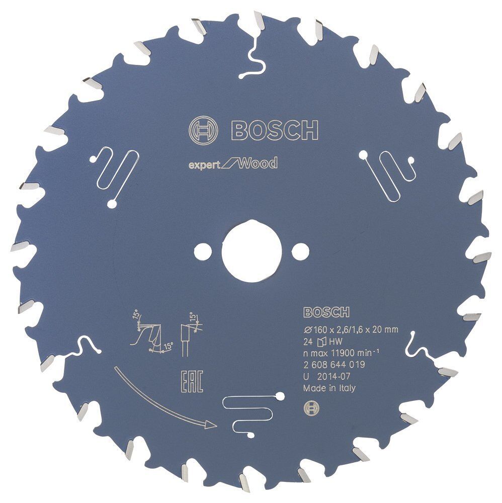 Bosch Ahşap Daire Kesme Bıçağı 160*20 mm 24 Diş Expert 2608644019