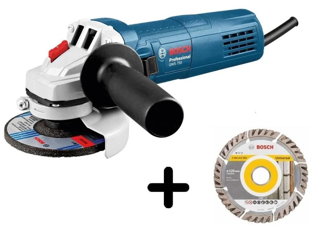 Bosch GWS 750-125 Avuç Taşlama+Elmas Kesme Diski 060139400D