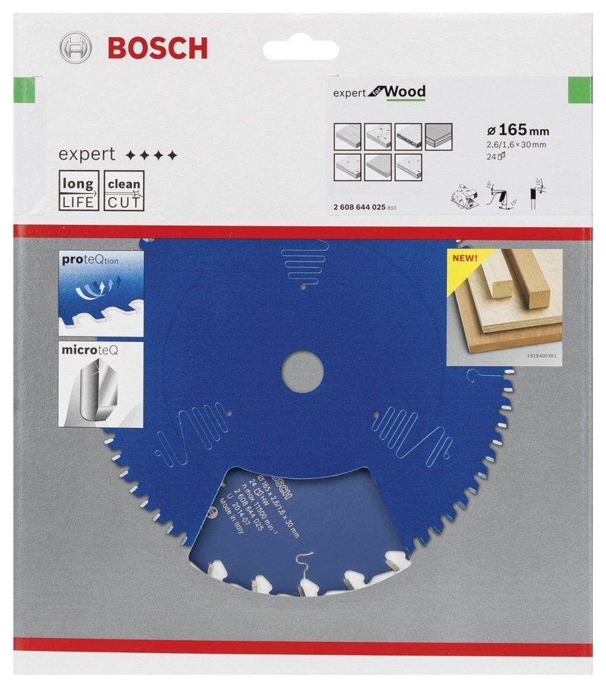 Bosch Ahşap Daire Kesme Bıçağı 165*30 mm 24 Diş Expert 2608644025