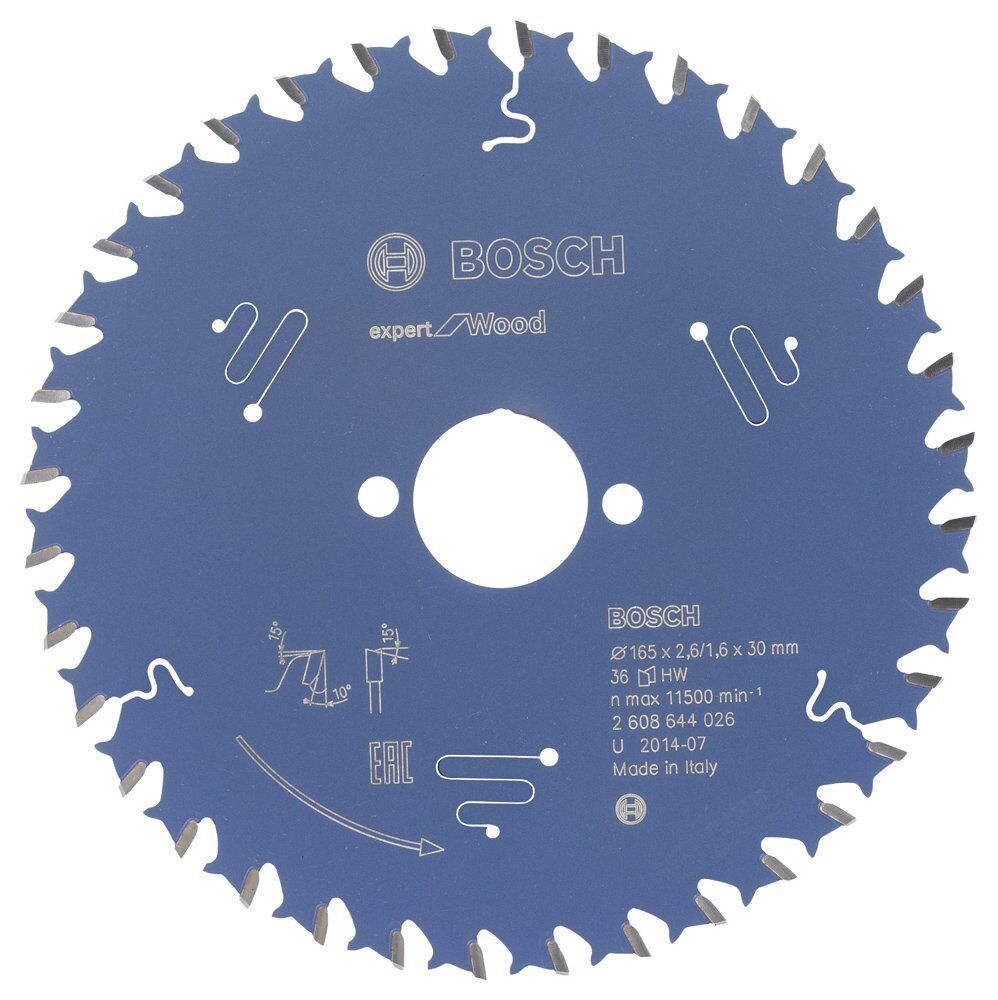 Bosch Ahşap Daire Kesme Bıçağı 165*30 mm 36 Diş Expert 2608644026