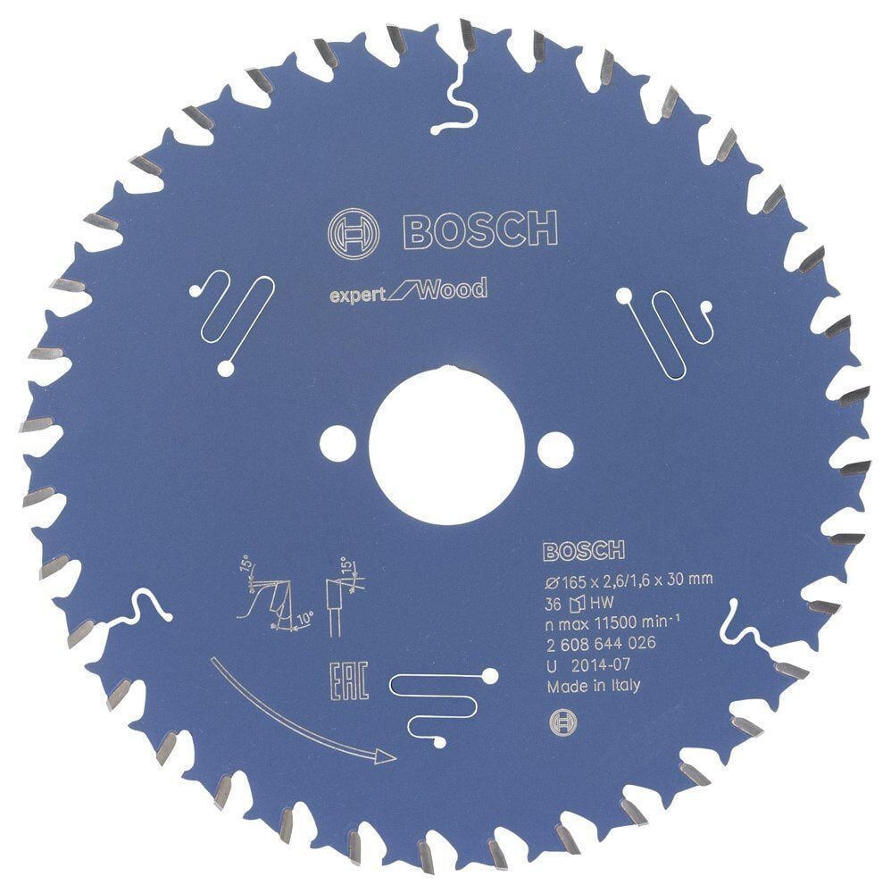 Bosch Ahşap Daire Kesme Bıçağı 165*30 mm 36 Diş Expert 2608644026