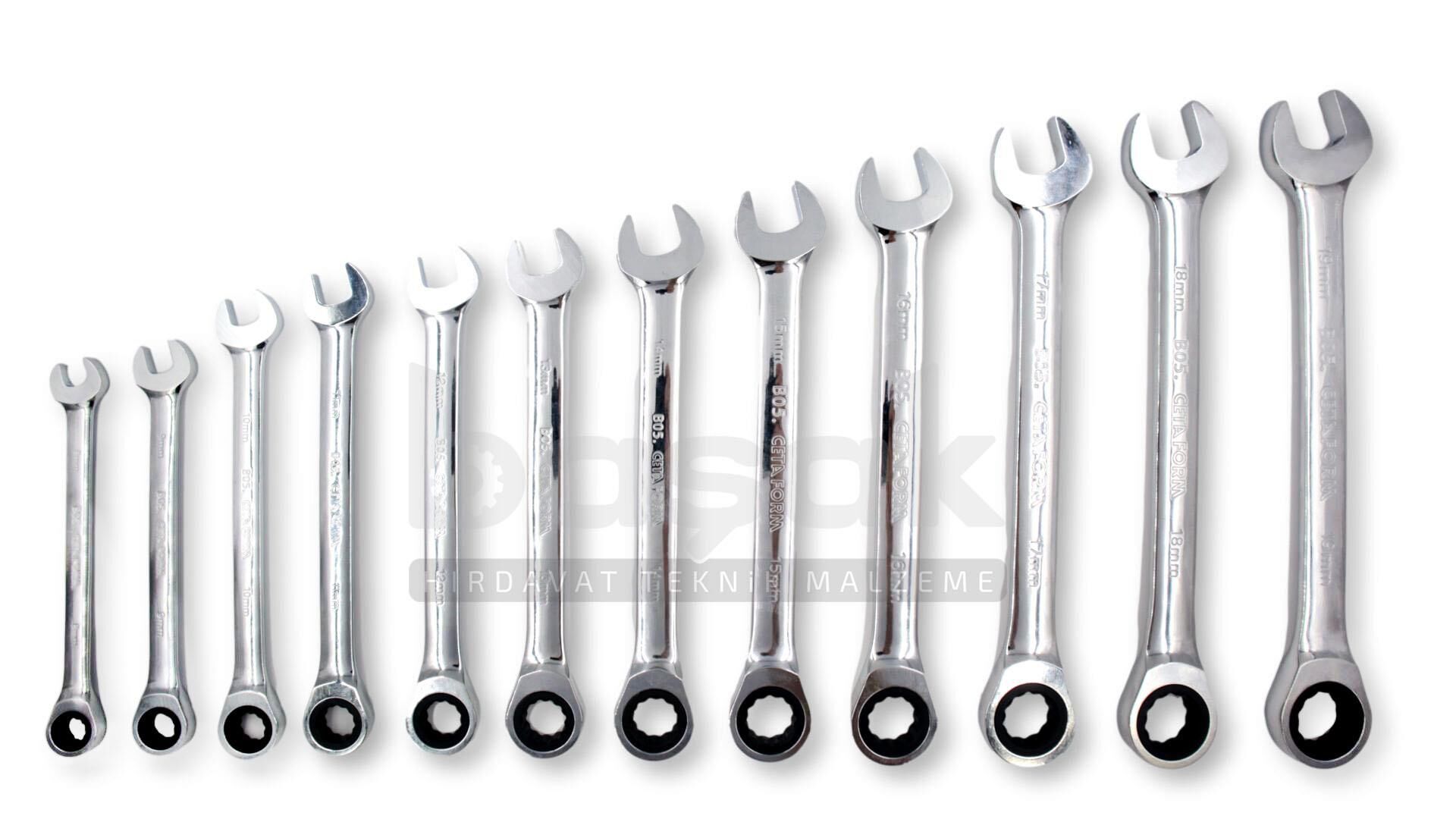 Ceta Form 12 Parça 8-19 mm Cırcırlı Kombine Anahtar Takımı B05-R12