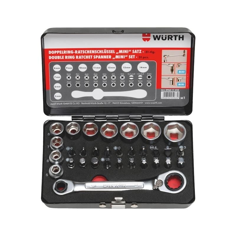 Würth 31 parça Mini 1/4'' Lokma ve Bits Uç Seti