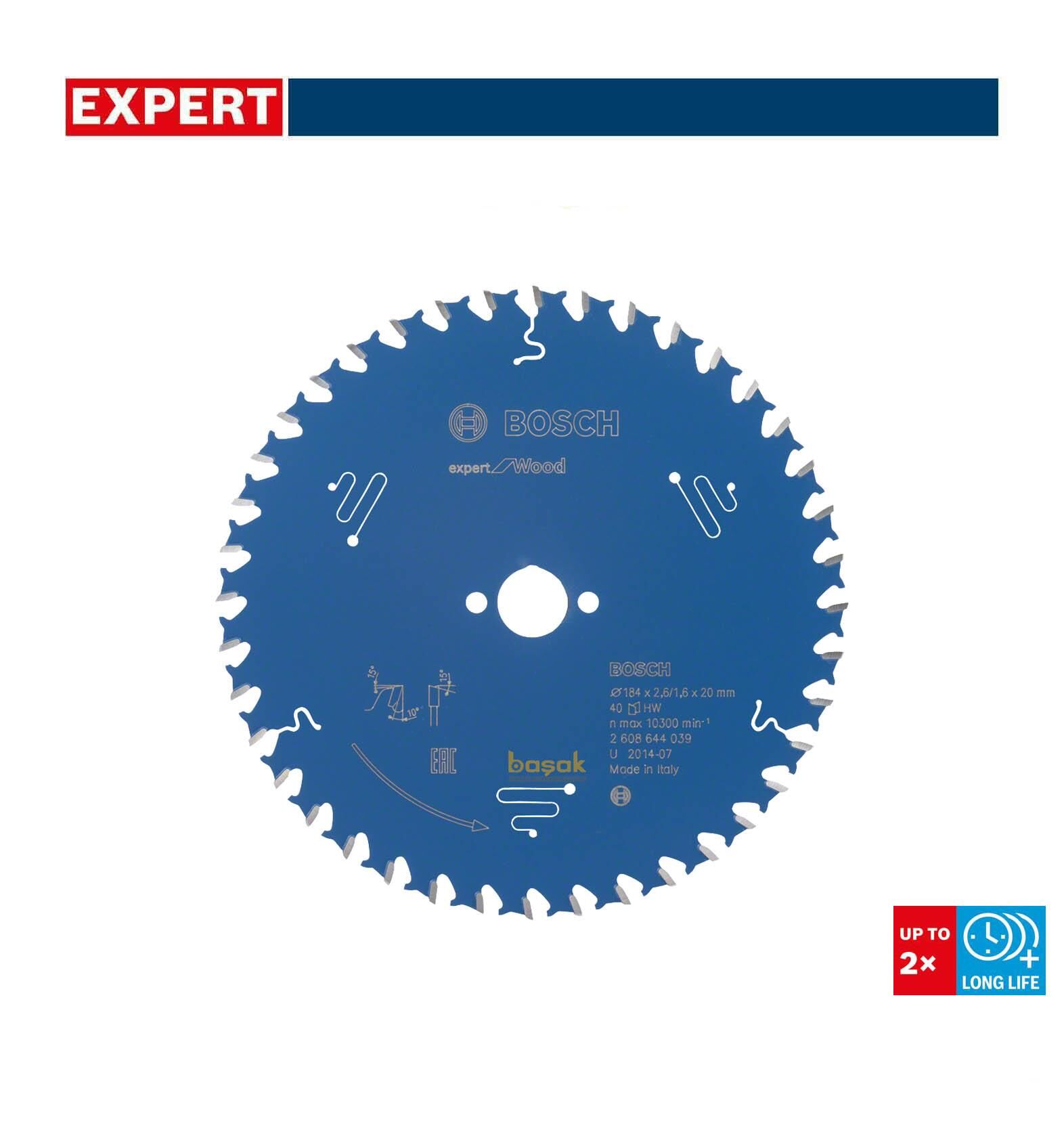 Bosch Ahşap Kesme Daire Testere Bıçağı 184*20 mm 40 Diş Expert 2608644039
