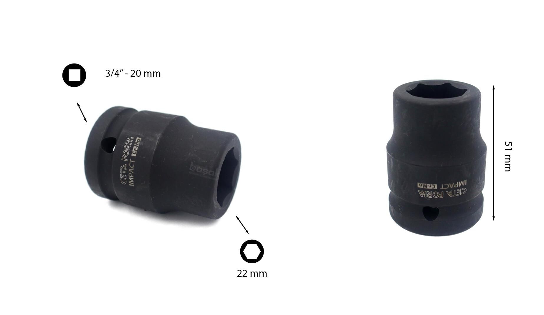 Ceta Form 22 mm 3/4” 6 Köşe Havalı Lokma Anahtar C72-H22 | CETA FORM ...