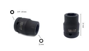 Ceta Form 22 mm 3/4” 6 Köşe Havalı Lokma Anahtar C72-H22
