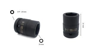 Ceta Form 24 mm 3/4” 6 Köşe Havalı Lokma Anahtar C72-H24