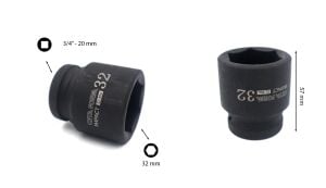 Ceta Form 32 mm 3/4” 6 Köşe Havalı Lokma Anahtar C72-H32