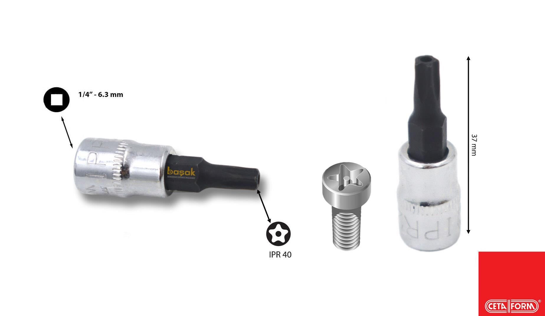 Ceta Form 1/4'' IPR 40 5 Köşe Delikli Torx Lokma C08S-IPR40 | CETA FORM ...