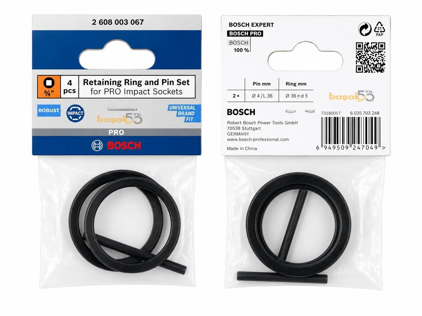 Bosch Pro 3/4 Darbeli Lokma Pim ve Halka Seti 2608003067