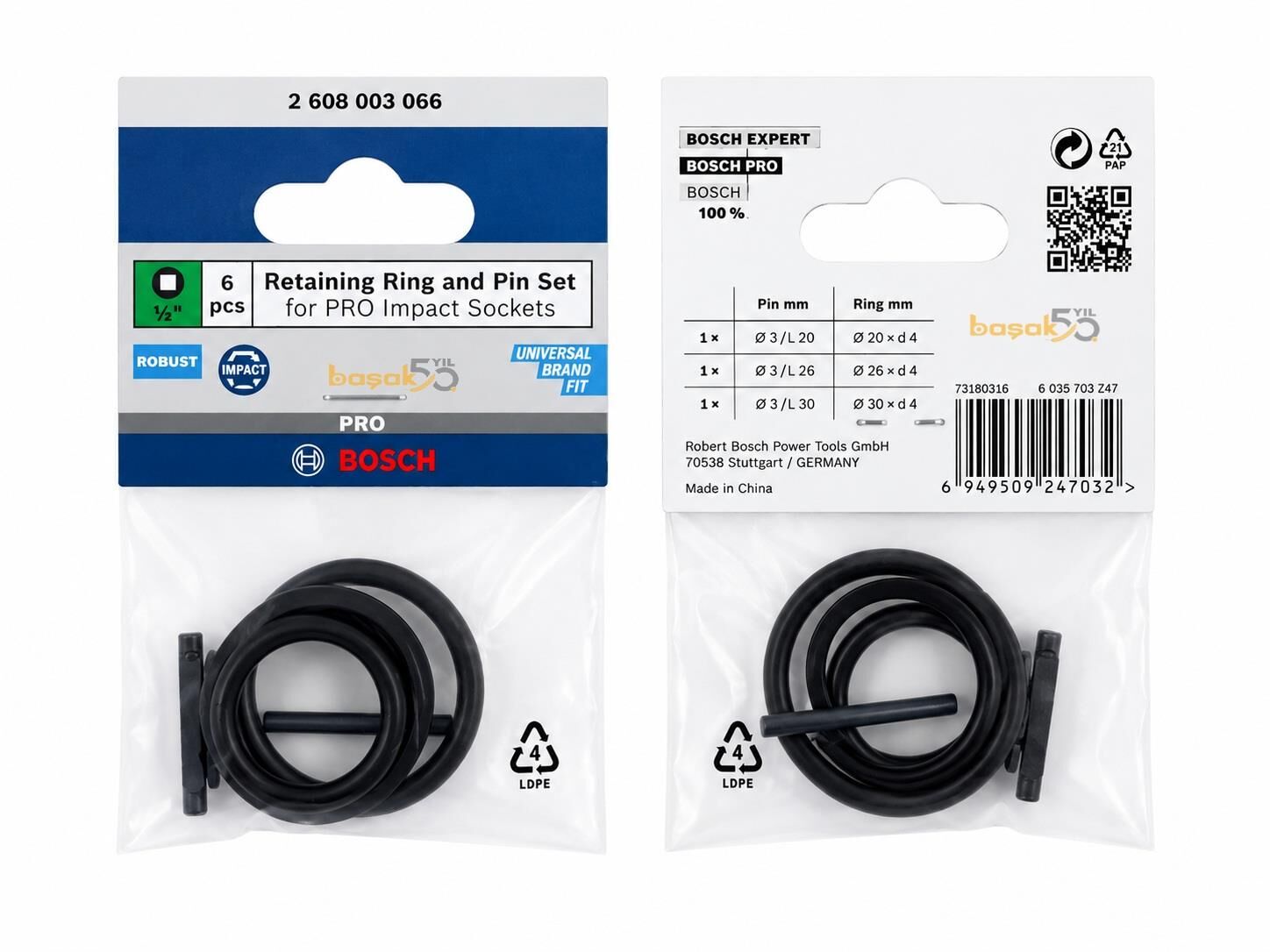 Bosch Pro 1/2 Darbeli Lokma Pim ve Halka Seti 2608003066
