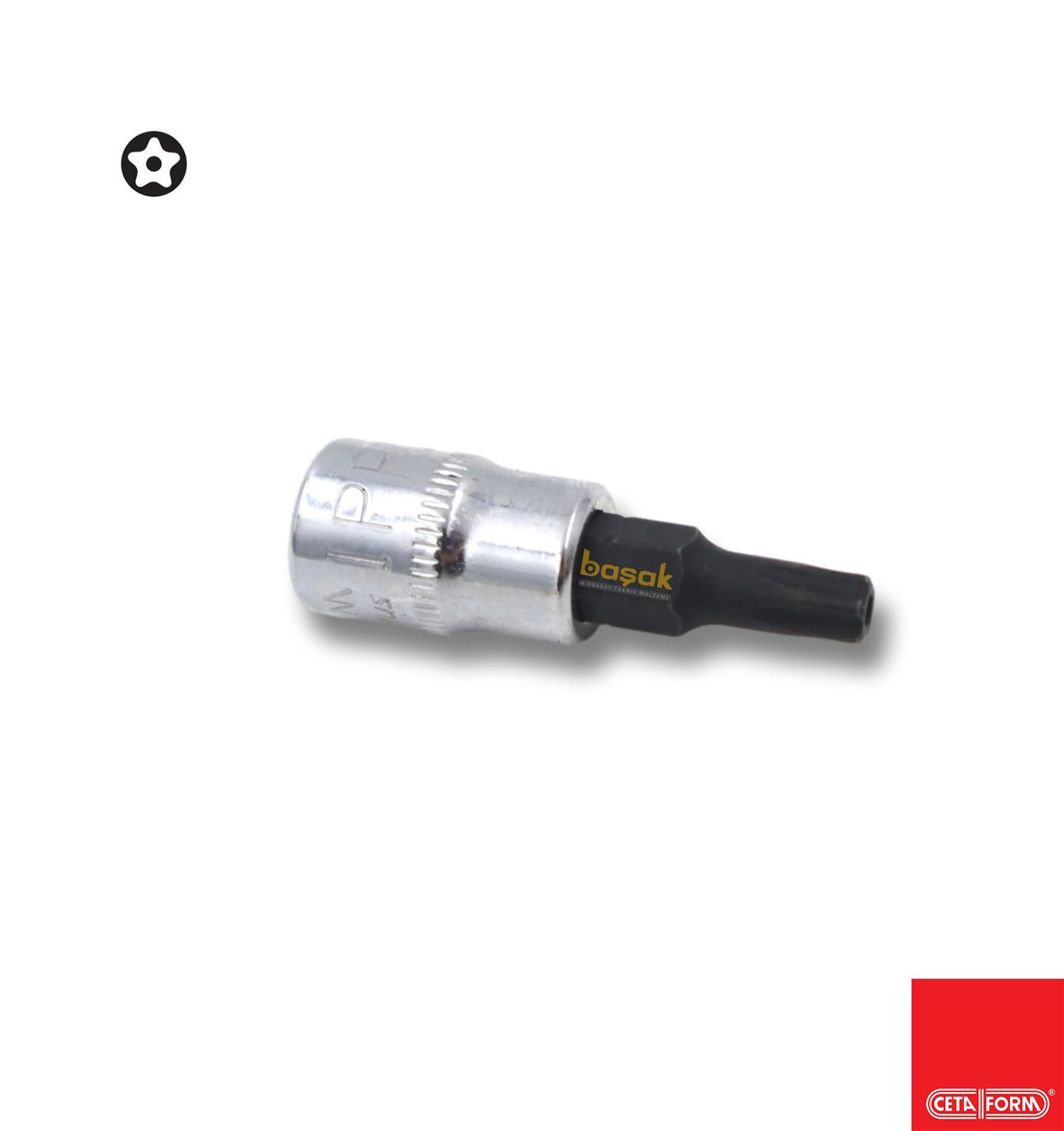 Ceta Form 1/4'' IPR 15 5 Köşe Delikli Torx Lokma C08S-IPR15