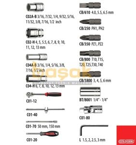 Ceta Form 60 Parça 1/4” Lokma Takımı Metrik-İnç C00A-60PM2