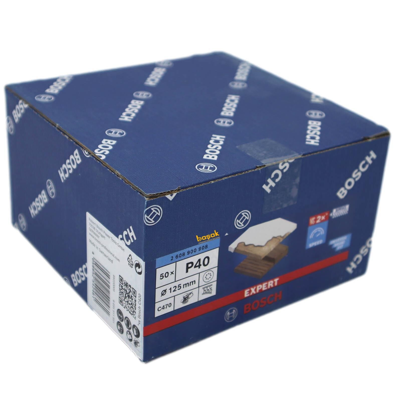 Bosch Expert C470 125 mm 40 Kum Zımpara Kağıdı 50'li 2608900908