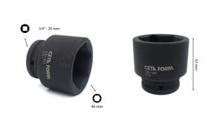 Ceta Form 46 mm 3/4” 6 Köşe Havalı Lokma Anahtar C72-H46