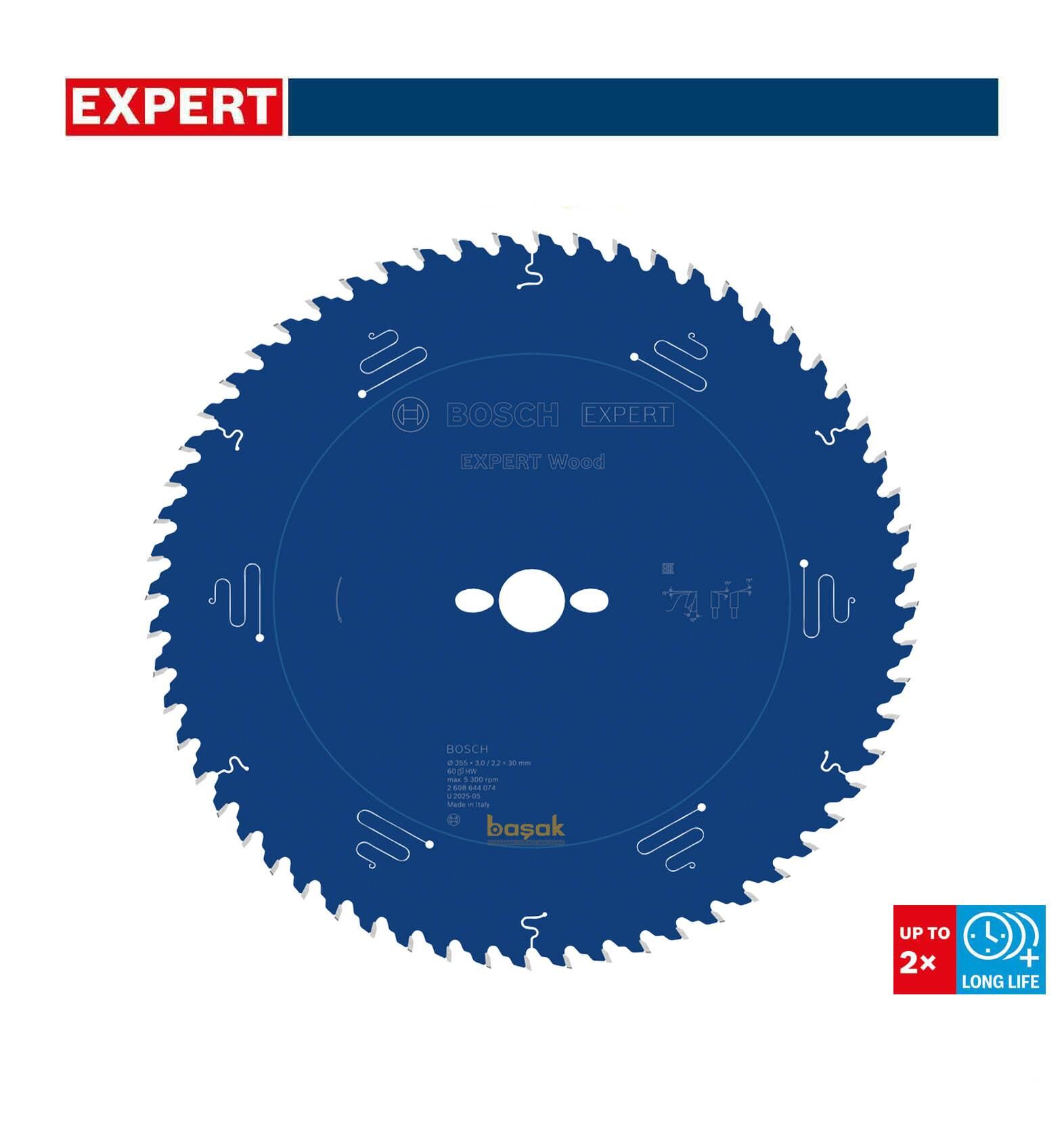 Bosch Ahşap Kesme Daire Testere Bıçağı 355*30 mm 60 Diş Expert 2608644074