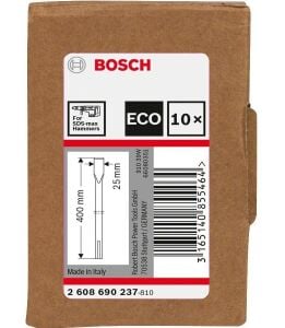 Bosch SDS Max 10'lu Eko. Kırıcı 400 x 25 mm Yassı Keski 2608690237