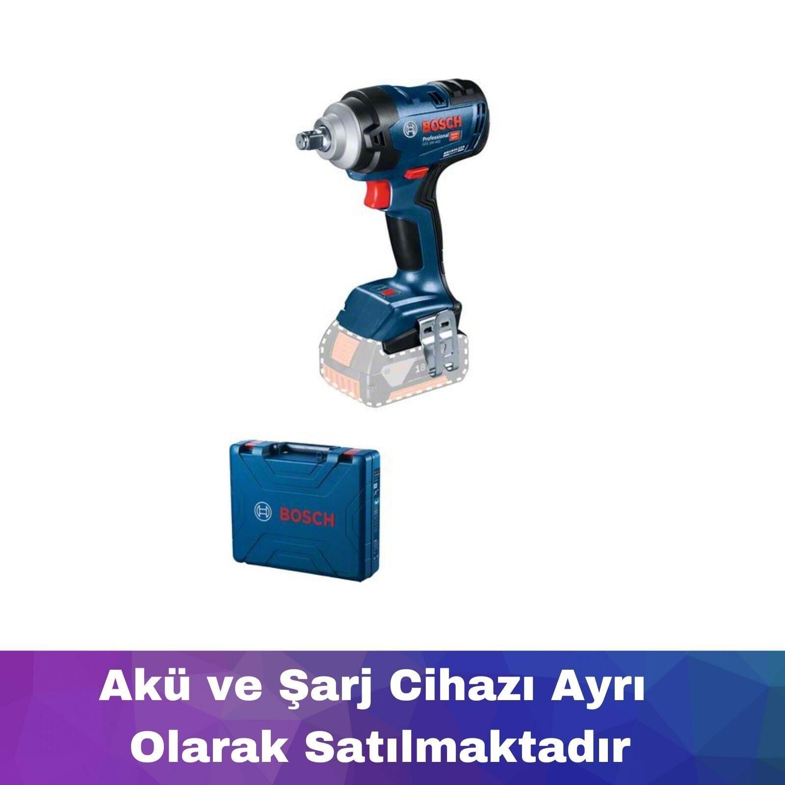 Bosch GDS 18V-400 (Akü ve Şarj yoktur) Akülü Darbeli Somun Sıkma 06019K0021