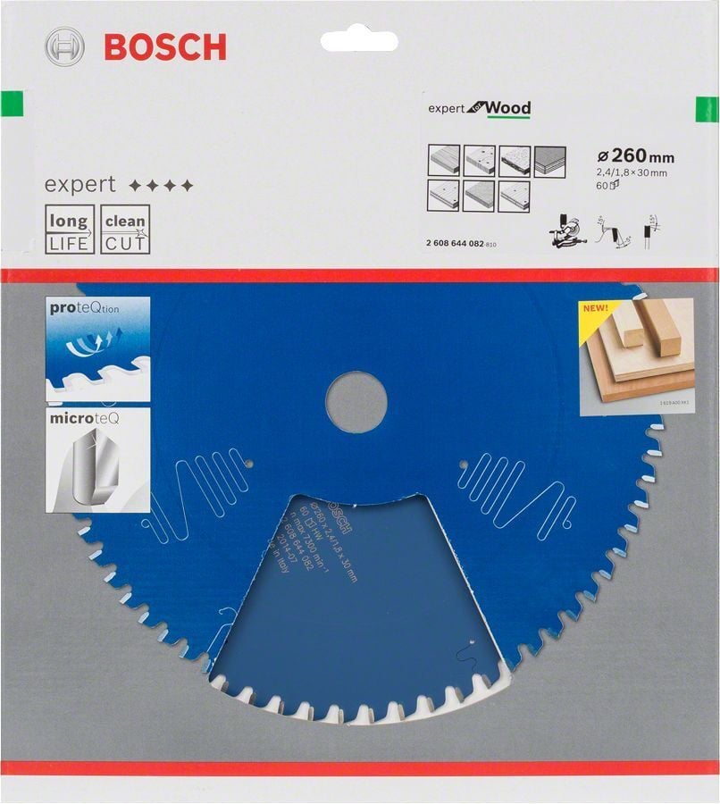 Bosch Ahşap Kesme Daire Testere Bıçağı 260*30 mm 60 Diş Expert 2608644082