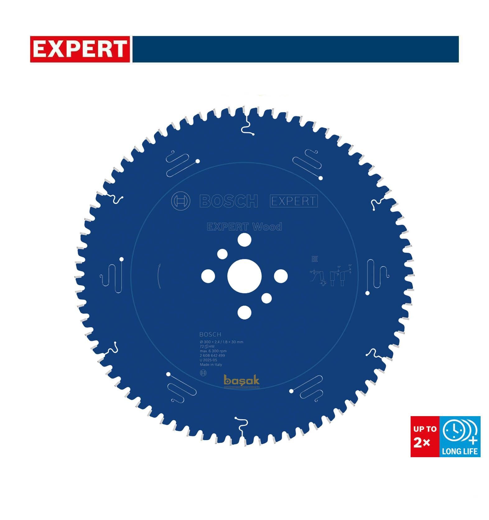 Bosch Ahşap Kesme Daire Testere Bıçağı 300*30 mm 72 Diş Expert 2608642499