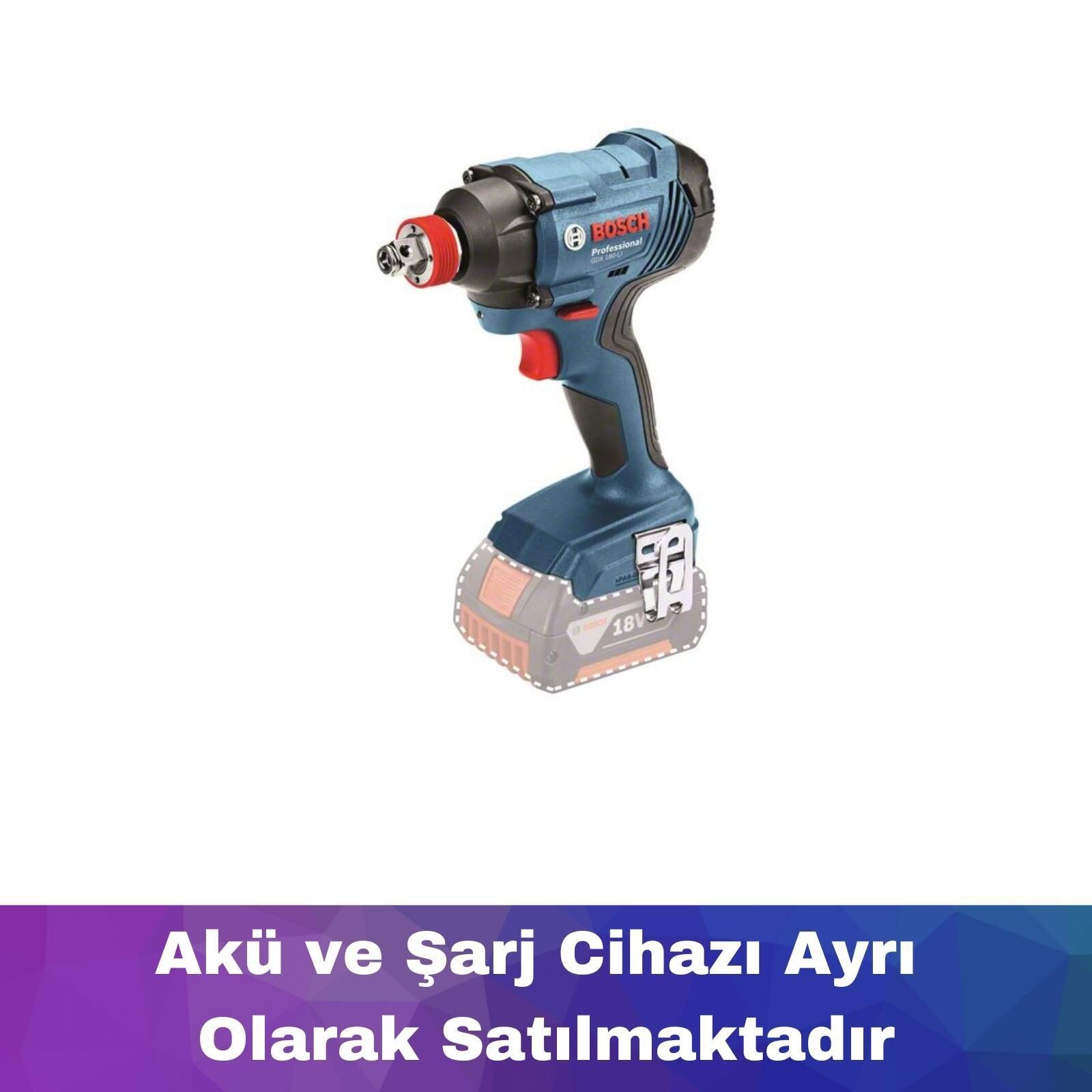 Bosch GDX 180-LI Akülü Darbeli Vidalama-Somun Sıkma (Solo) 06019G5226