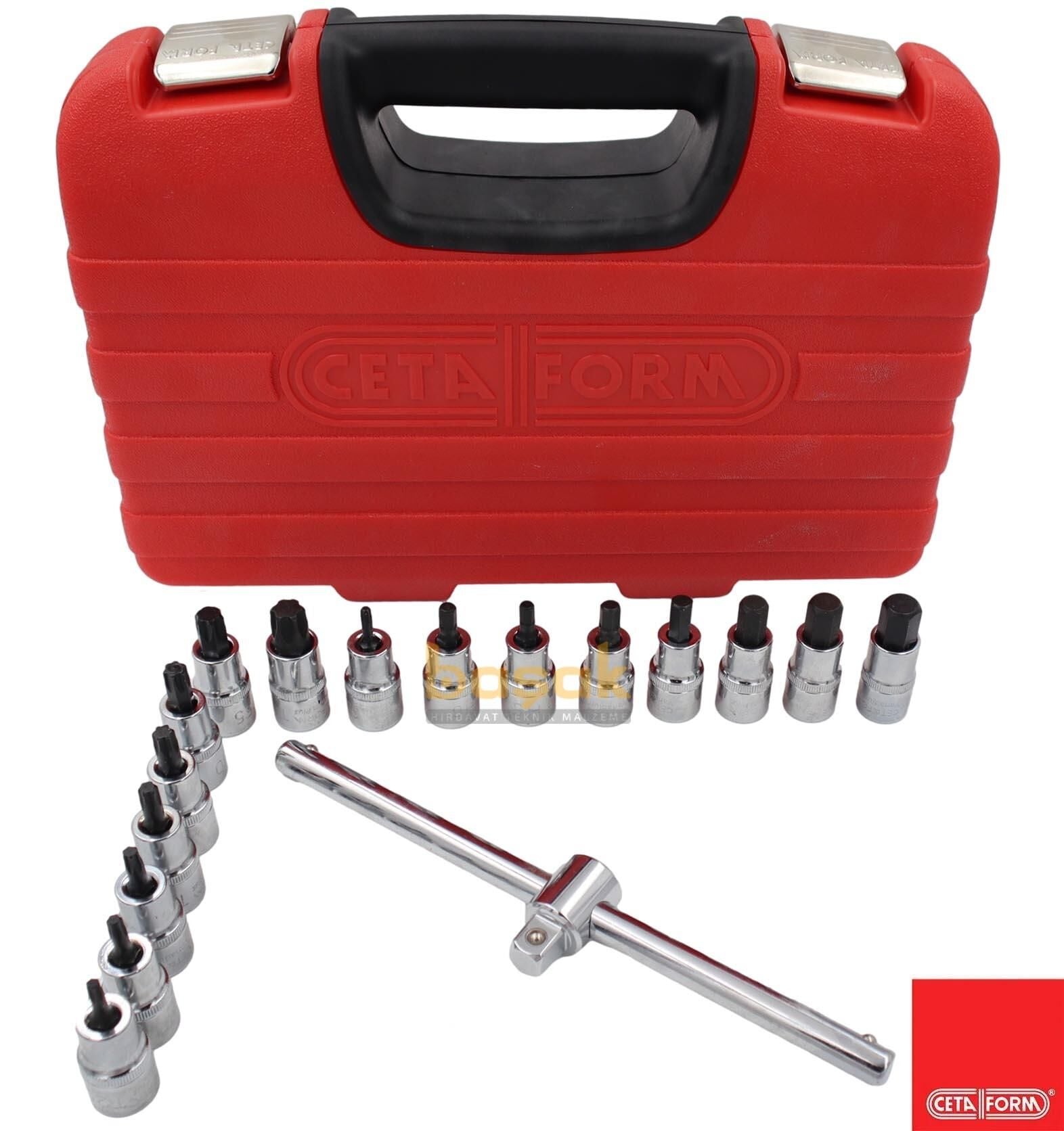 Ceta Form 17 Parça 1/2” TORX ve Lokmalı Allen Takımı C28S-17PTH
