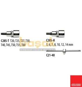 Ceta Form 17 Parça 1/2” TORX ve Lokmalı Allen Takımı C28S-17PTH