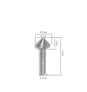 MTE 25 mm 90° Havşa Freze HSS DIN 335/C