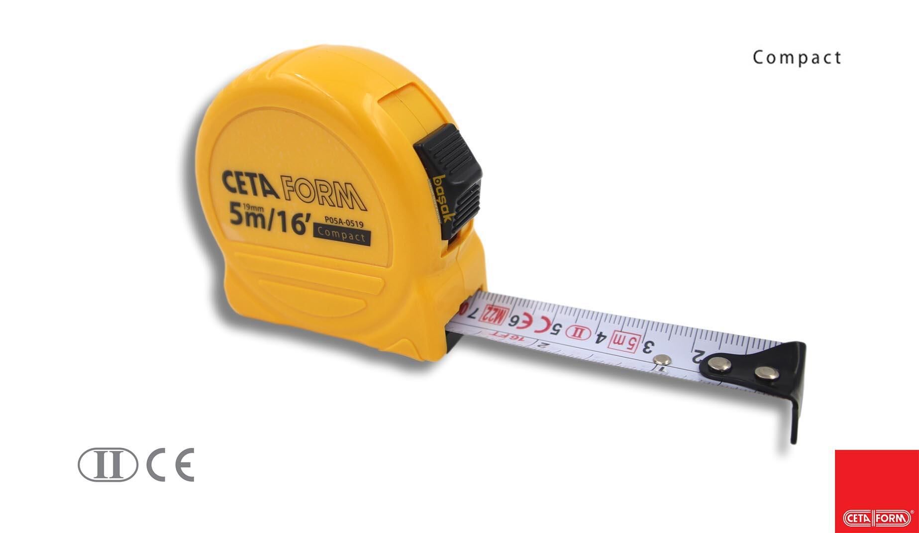 Ceta Form 5m-16ft 19 mm Compact Şerit Metre (Inch/Metrik) P05A-0519