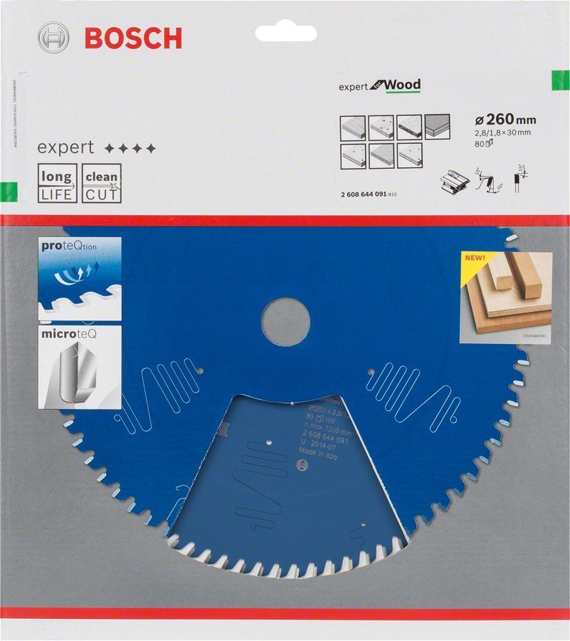 Bosch Ahşap | Sunta Daire Testere Bıçağı 260*30 mm 80 Diş Expert 2608644091