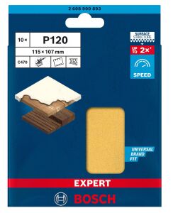 Bosch Expert C470 115x107 mm 120 kum 10'lu Zımpara Kağıdı 6 Delikli 2608900893
