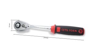 Ceta Form C11-14N 3/8'' Düğmeli Cırcır Kolu (Açılı Gövde)