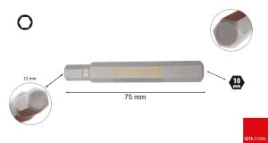 Ceta Form H10 12 x 75 mm Allen Bits Uç CB/2112G