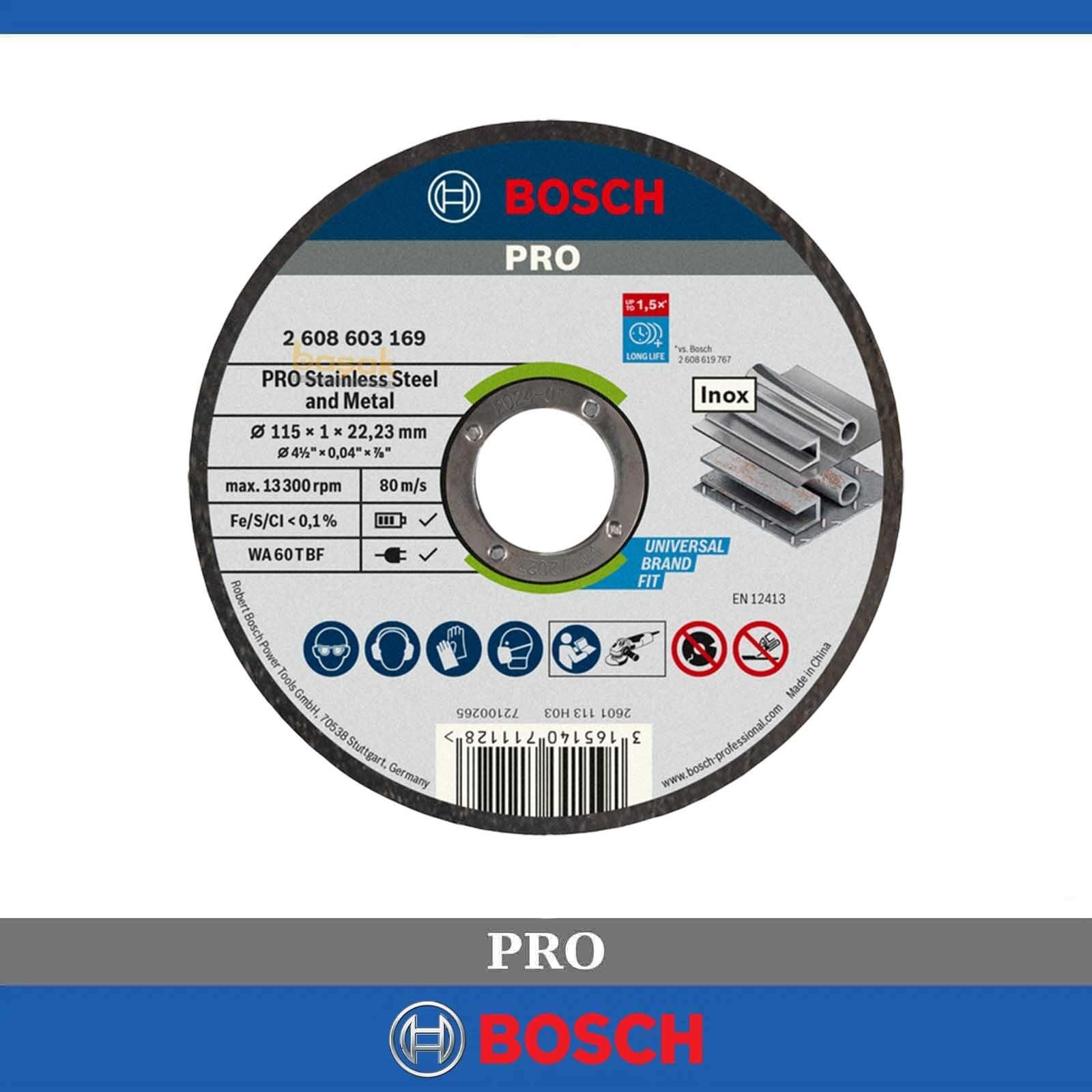 Bosch 115x1 mm Standart Paslanmaz Kesme Taşı Rapido 2608603169