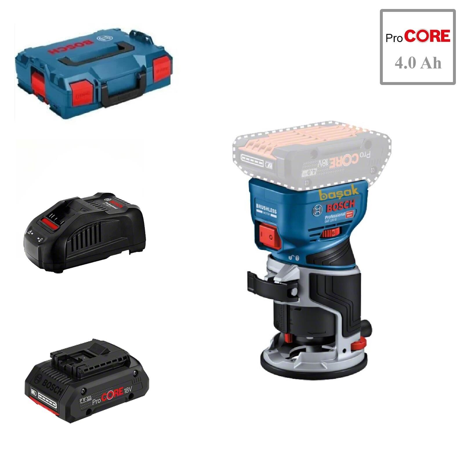 Bosch GKF 18V-8 1x4 Ah ProCORE Akülü Avuç İçi Dik Freze