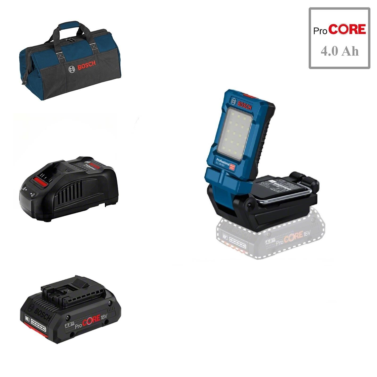 Bosch GLI 18V-800 1x4 Ah ProCORE Akülü Led Çalışma Lambası Bez Çantalı