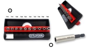 Ceta Form CB/ST113T Delikli TORX Bits Uç Takımı + Bits Tutucu 11 Parça