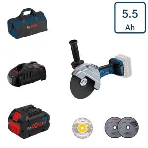Bosch GWS 18V-180 P 1x5,5 Ah ProCORE Akülü Taşlama 180mm Bez Çantalı