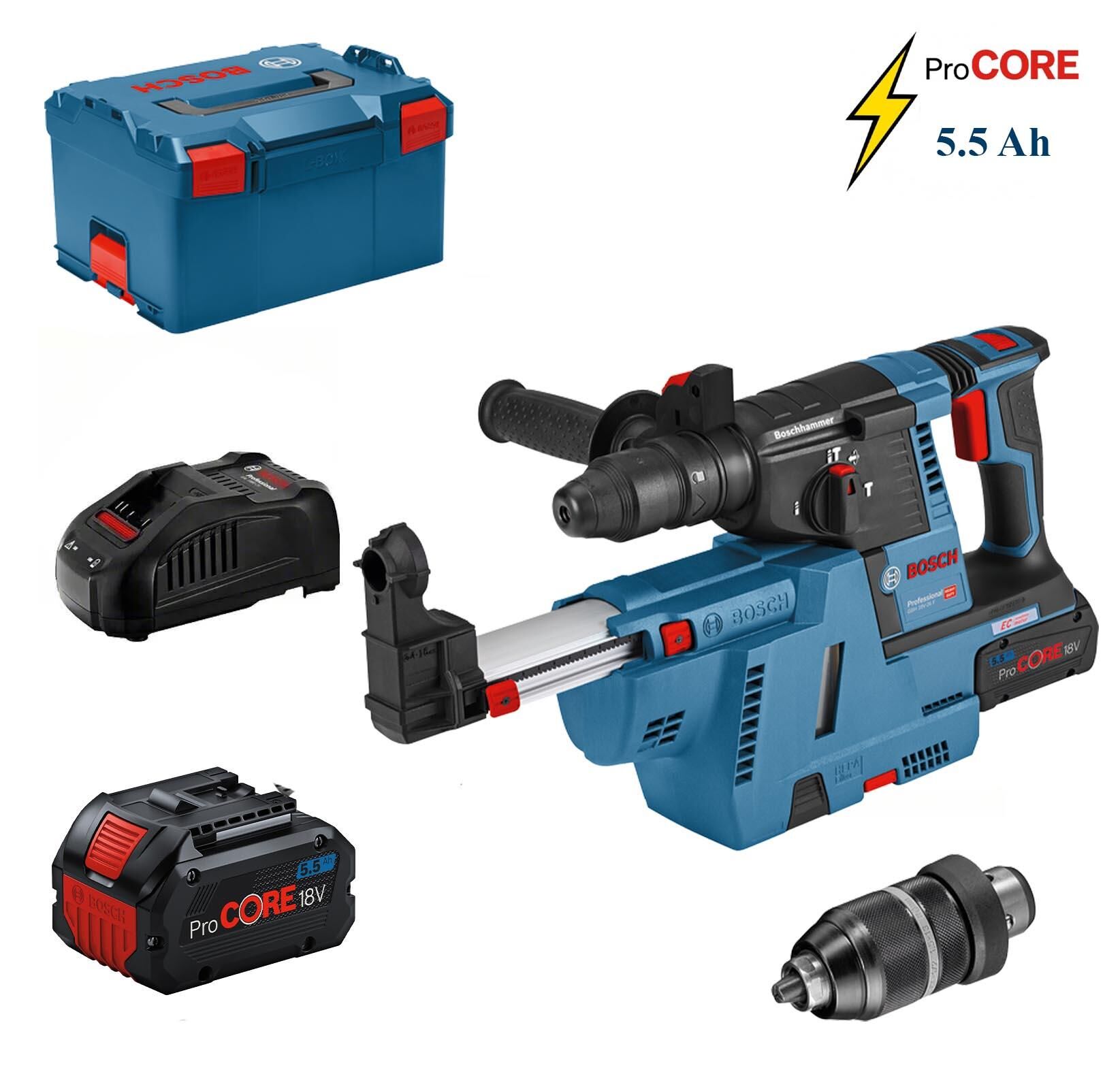 Bosch GBH 18V-26 F+GDE 18V-16 Toz Emmeli Akülü Kırıcı Delici 061191000G