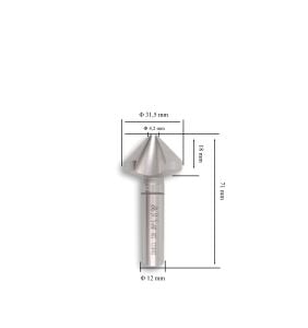MTE 31,5 mm 90° Havşa Freze HSS DIN 335/C