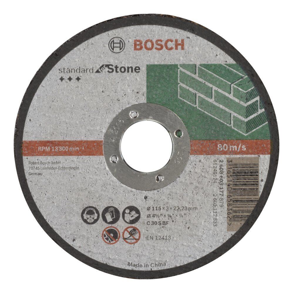Bosch 115x3 mm Standart Taş-Mermer Kesme Taşı Düz 2608603177