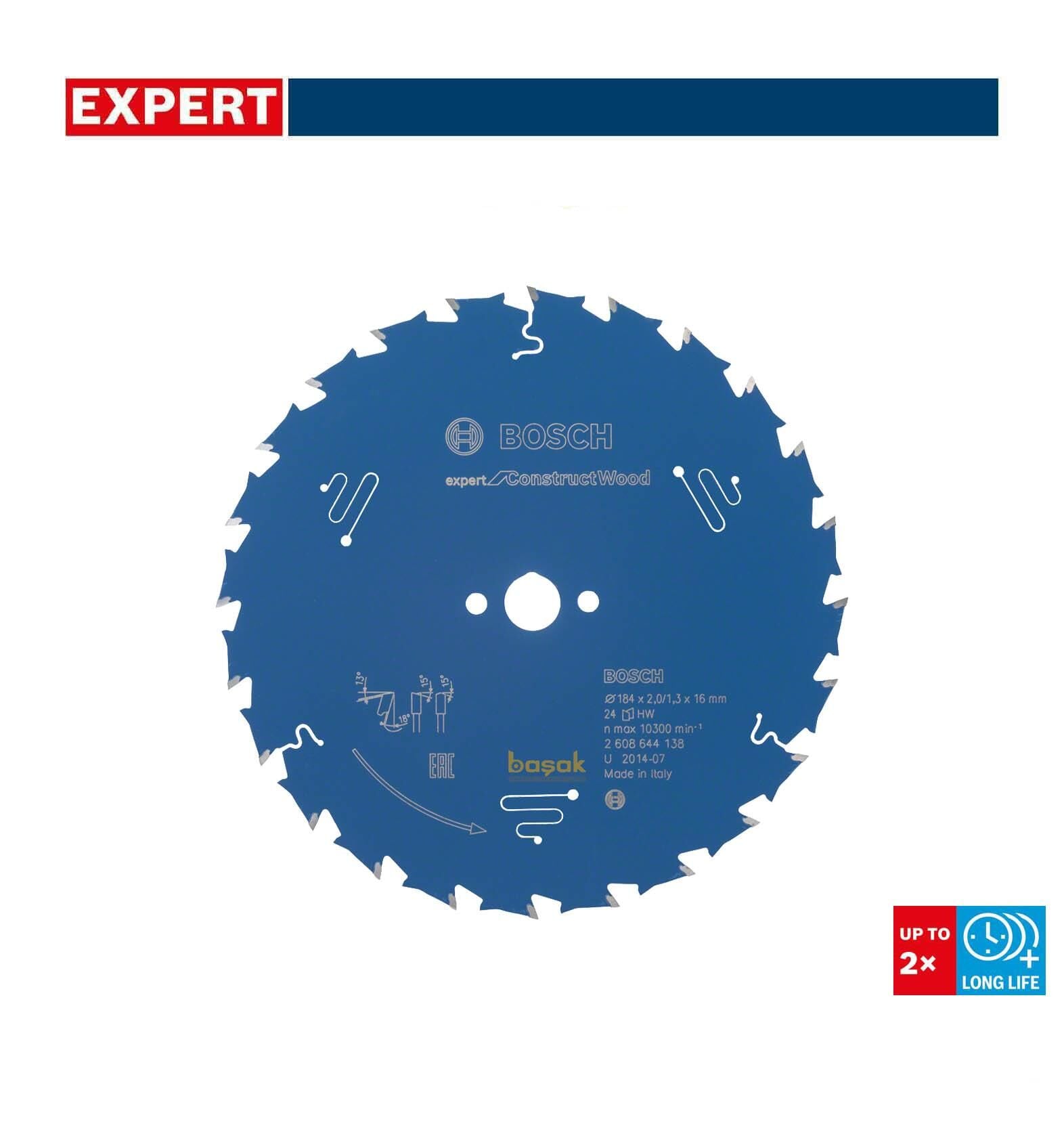 Bosch Çivili Ahşap Daire Kesme Testeresi 184*16 mm 24 Diş Expert 2608644138