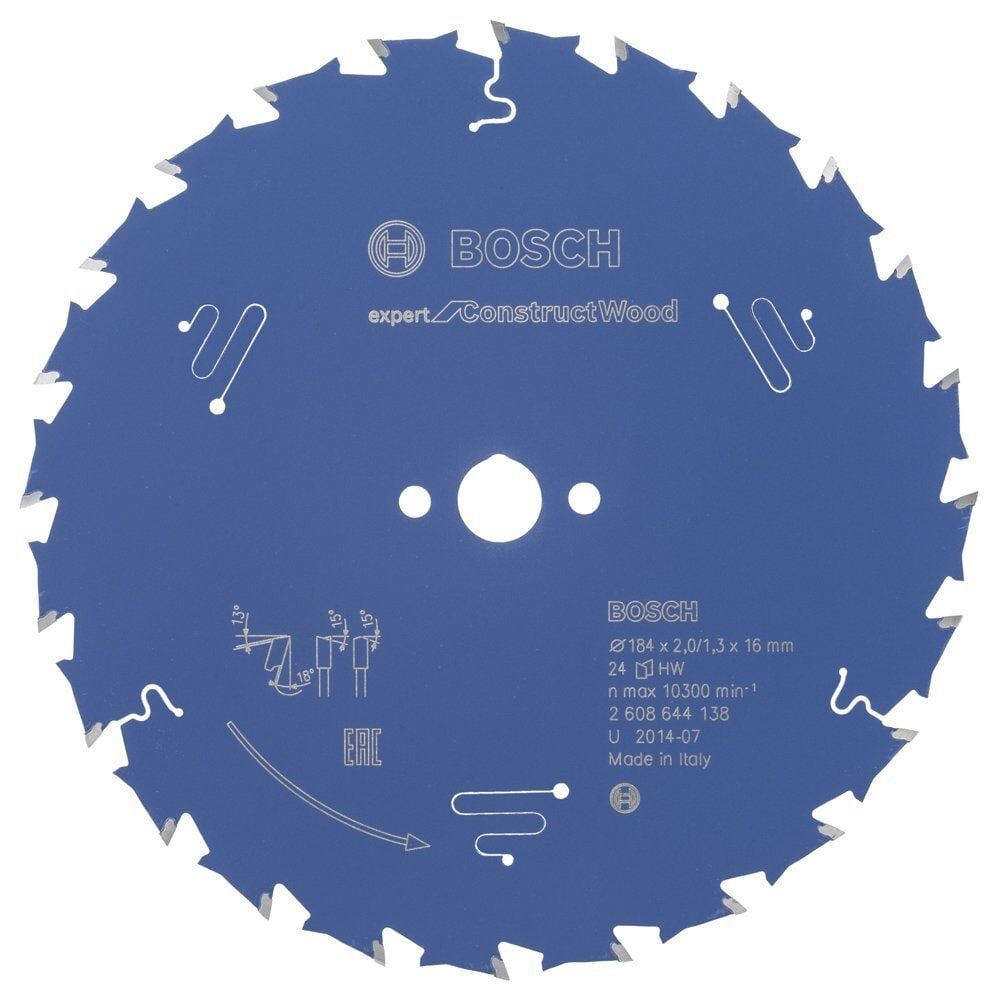 Bosch Çivili Ahşap Daire Kesme Testeresi 184*16 mm 24 Diş Expert 2608644138