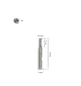 MTE 4 mm Parmak Freze Hss-Co8 DIN 844/B-N