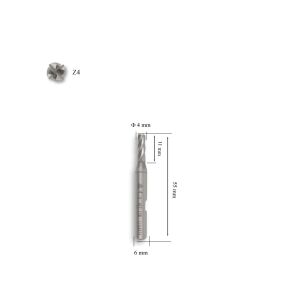 MTE 4 mm Parmak Freze Hss-Co8 DIN 844/B-N
