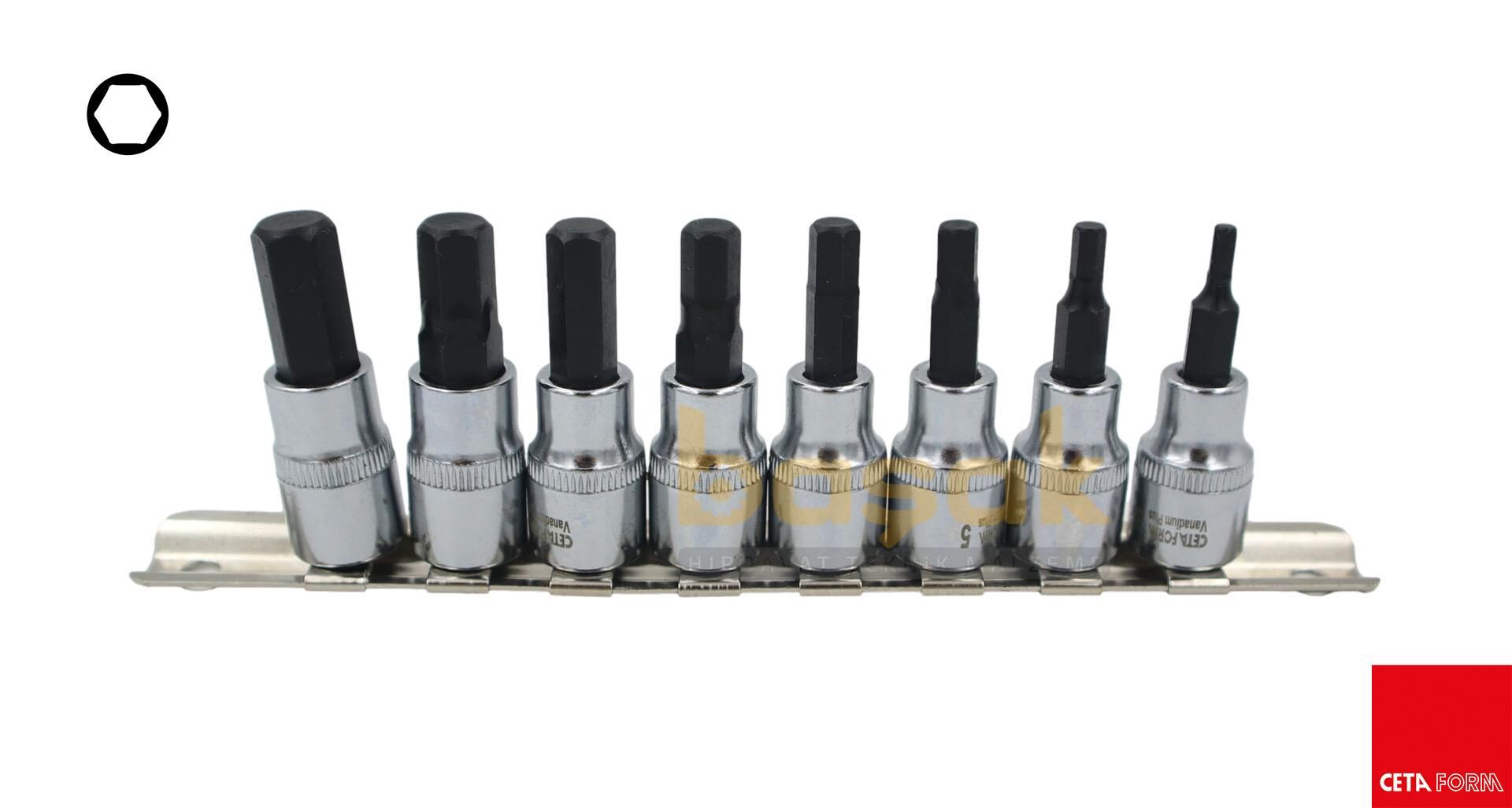 Ceta Form 3-10 mm 3/8'' Allen Uçlu Lokma Takımı 8 Parça C18S-RH08