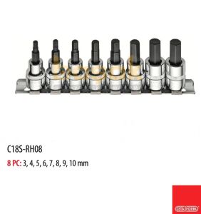 Ceta Form 3-10 mm 3/8'' Allen Uçlu Lokma Takımı 8 Parça C18S-RH08