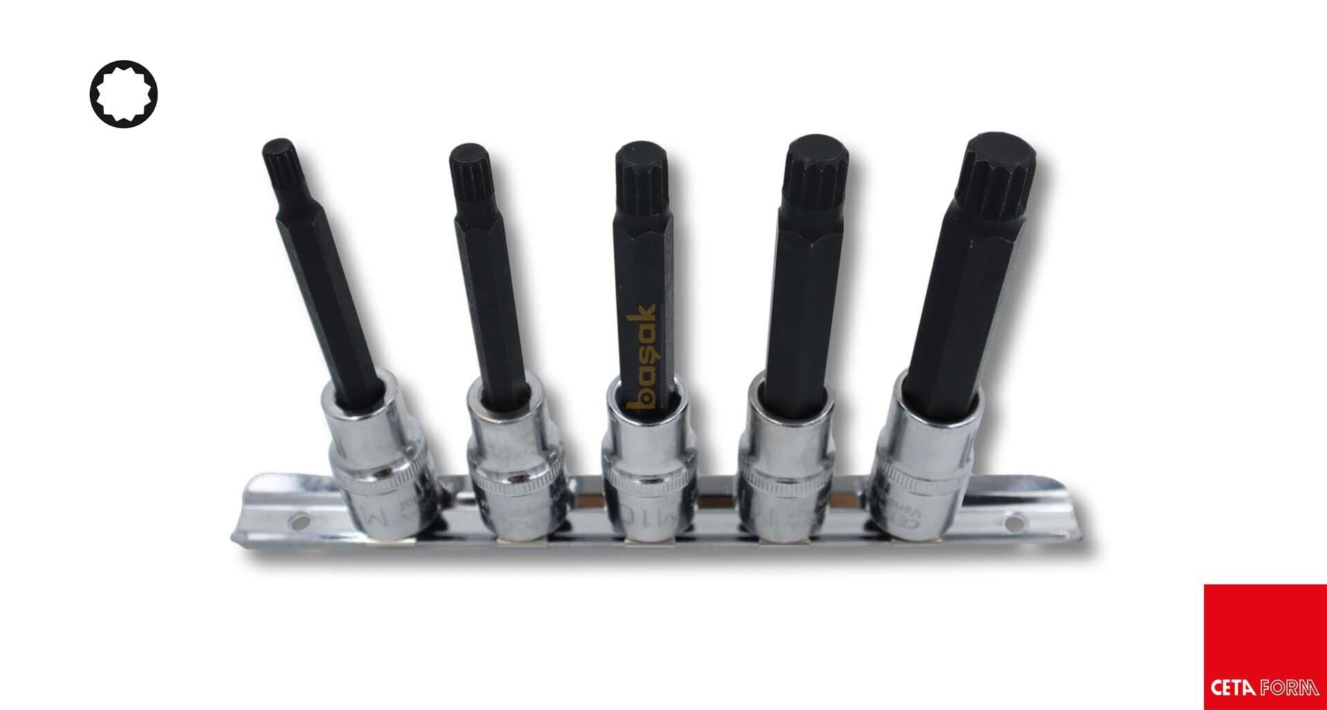 Ceta Form 1/2'' M6-14 XZN Uçlu 12 Köşe Uzun Lokma Takımı C28S-RX5L