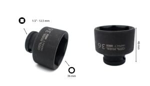 Ceta Form 36 mm 1/2” 6 Köşe Havalı Lokma Anahtar C62-H36